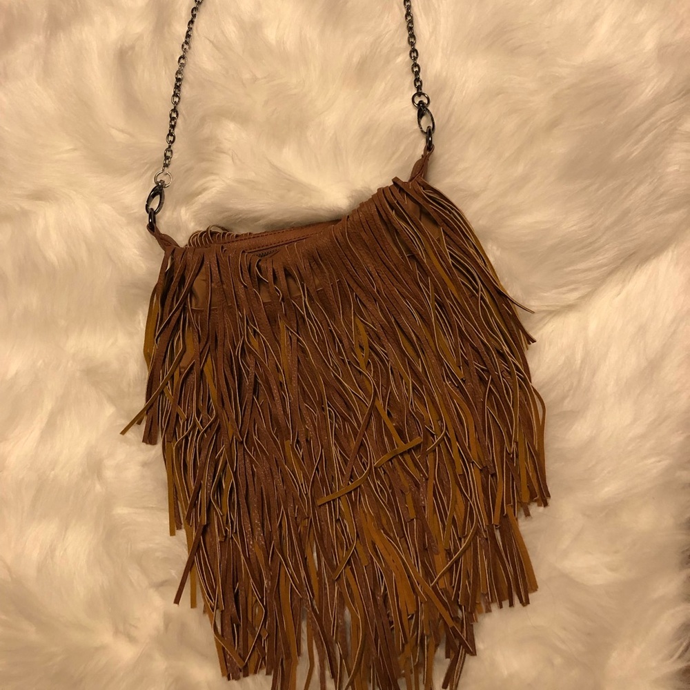 Steve Madden Brown Fringe Crossbody Handbag